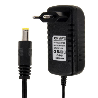 EU Plug AC 100-240V to DC 12V 5A Power Adapter, Tips: 5.5 x 2.1mm, Cable Length: about 1.2m (Black) - AC Adapers by buy2fix | Online Shopping UK | buy2fix