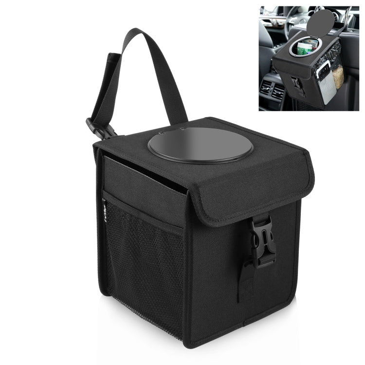 FUNADD Portable Folding Car Back Seat Hook Garbage Can Car Storage Box (Black) - Seat Accessories by FunAdd | Online Shopping UK | buy2fix