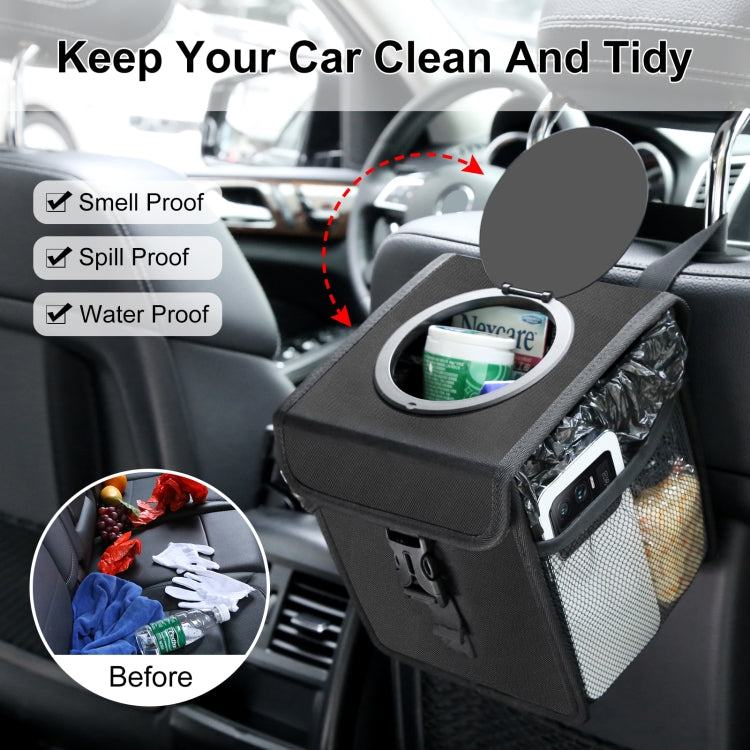 FUNADD Portable Folding Car Back Seat Hook Garbage Can Car Storage Box (Black) - Seat Accessories by FunAdd | Online Shopping UK | buy2fix