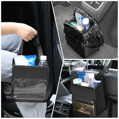 FUNADD Portable Folding Car Back Seat Hook Storage Box (Black) - Seat Accessories by FunAdd | Online Shopping UK | buy2fix