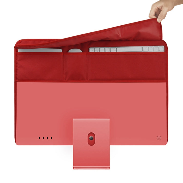 For 24 inch Apple iMac Portable Dustproof Cover Desktop Apple Computer LCD Monitor Cover with Storage Bag(Red) - Others Accessories by buy2fix | Online Shopping UK | buy2fix