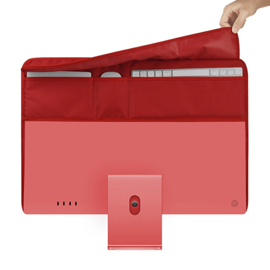 For 24 inch Apple iMac Portable Dustproof Cover Desktop Apple Computer LCD Monitor Cover with Storage Bag(Red) by buy2fix