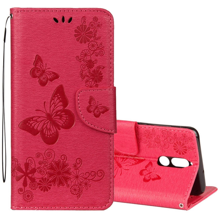 For Huawei  Mate 10 Lite Vintage Embossed Floral Butterfly Pattern Horizontal Flip Leather Case with Card Slot & Holder & Wallet & Lanyard (Red) - Huawei Cases by buy2fix | Online Shopping UK | buy2fix