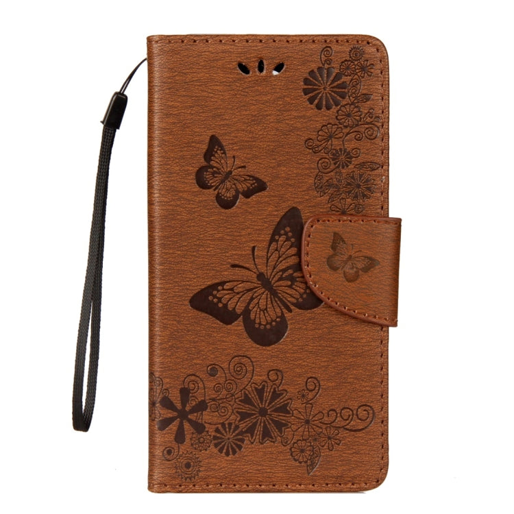 For Huawei  Mate 10 Lite Vintage Embossed Floral Butterfly Pattern Horizontal Flip Leather Case with Card Slot & Holder & Wallet & Lanyard (Brown) - Huawei Cases by buy2fix | Online Shopping UK | buy2fix