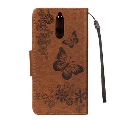 For Huawei  Mate 10 Lite Vintage Embossed Floral Butterfly Pattern Horizontal Flip Leather Case with Card Slot & Holder & Wallet & Lanyard (Brown) - Huawei Cases by buy2fix | Online Shopping UK | buy2fix