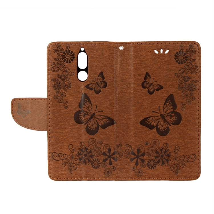 For Huawei  Mate 10 Lite Vintage Embossed Floral Butterfly Pattern Horizontal Flip Leather Case with Card Slot & Holder & Wallet & Lanyard (Brown) - Huawei Cases by buy2fix | Online Shopping UK | buy2fix