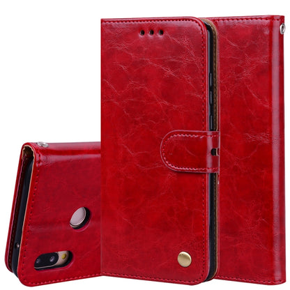 For Huawei P20 Lite Business Style Oil Wax Texture Horizontal Flip Leather Case with Holder & Card Slots & Wallet(Red) by buy2fix