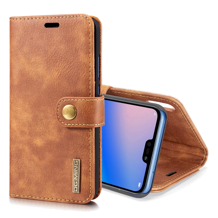 Crazy Horse Texture Flip Detachable Magnetic Leather Case for Huawei P20 Lite, with Holder & Card Slots & Wallet(Brown) - Huawei Cases by DG.MING | Online Shopping UK | buy2fix