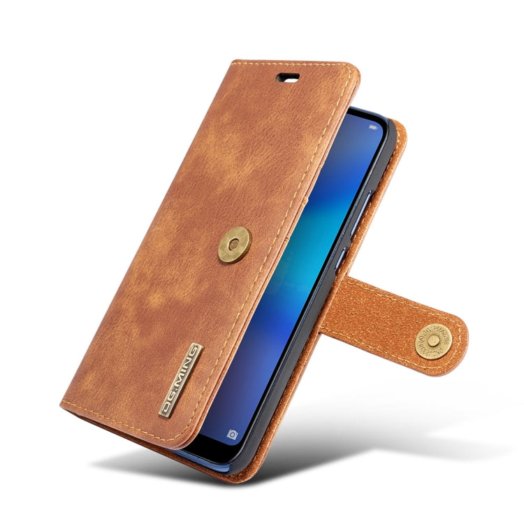 Crazy Horse Texture Flip Detachable Magnetic Leather Case for Huawei P20 Lite, with Holder & Card Slots & Wallet(Brown) - Huawei Cases by DG.MING | Online Shopping UK | buy2fix