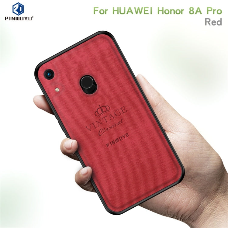 PINWUYO Shockproof Waterproof Full Coverage PC + TPU + Skin Protective Case for Huawei Honor 8A Pro (Red) - Honor Cases by PINWUYO | Online Shopping UK | buy2fix