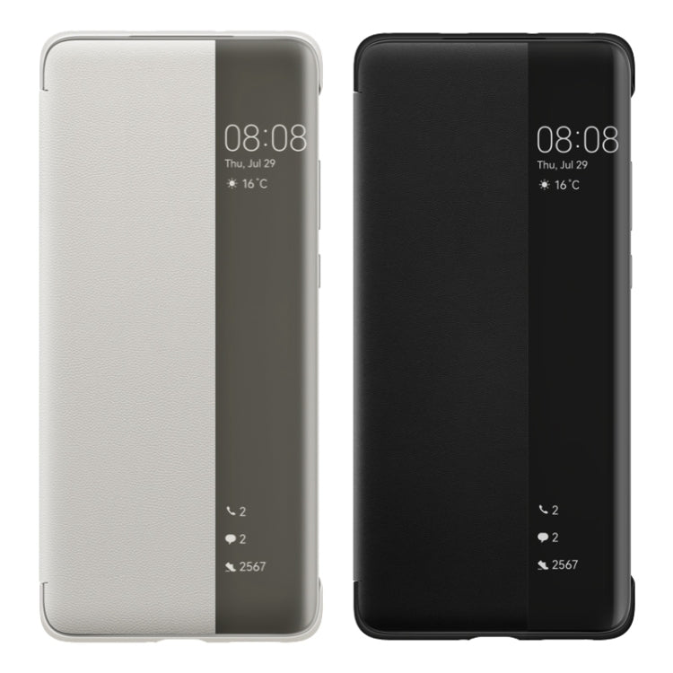 For Huawei P50 Pro Smart Display View Window Flip Leather Protective Case with Sleep / Wake-up Function(Grey) - Huawei Cases by Huawei | Online Shopping UK | buy2fix