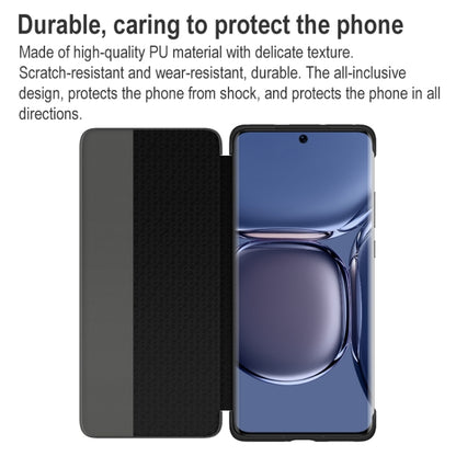 For Huawei P50 Pro Smart Display View Window Flip Leather Protective Case with Sleep / Wake-up Function(Grey) - Huawei Cases by Huawei | Online Shopping UK | buy2fix