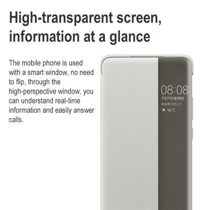 For Huawei P50 Pro Smart Display View Window Flip Leather Protective Case with Sleep / Wake-up Function(Grey) - Huawei Cases by Huawei | Online Shopping UK | buy2fix