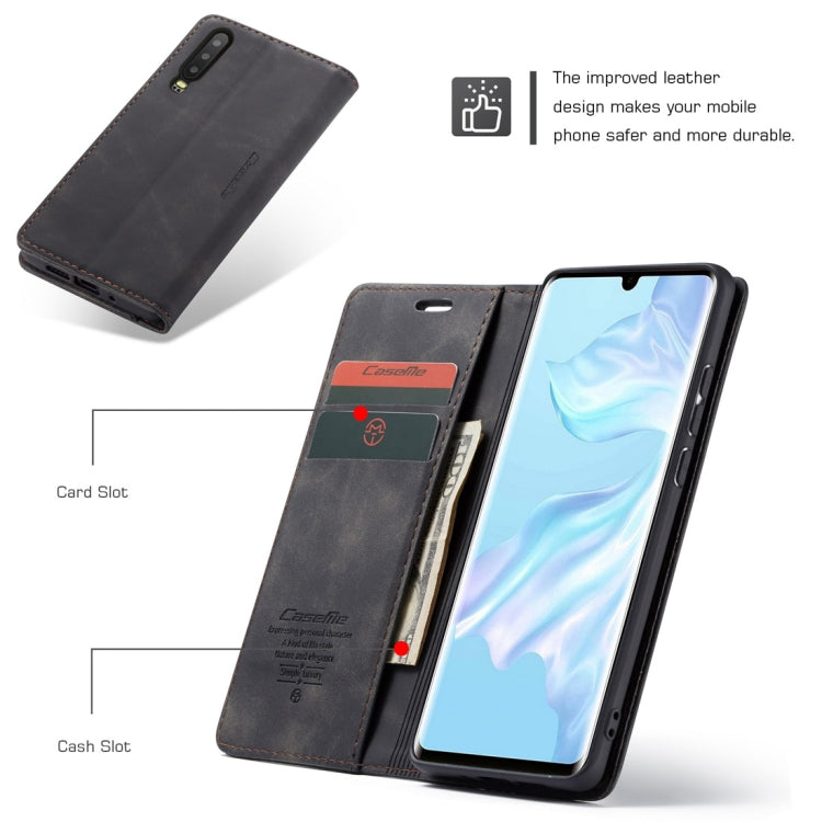 CaseMe-013 Multifunctional Retro Frosted Horizontal Flip Leather Case for Huawei P30, with Card Slot & Holder & Wallet (Black) - Huawei Cases by CaseMe | Online Shopping UK | buy2fix