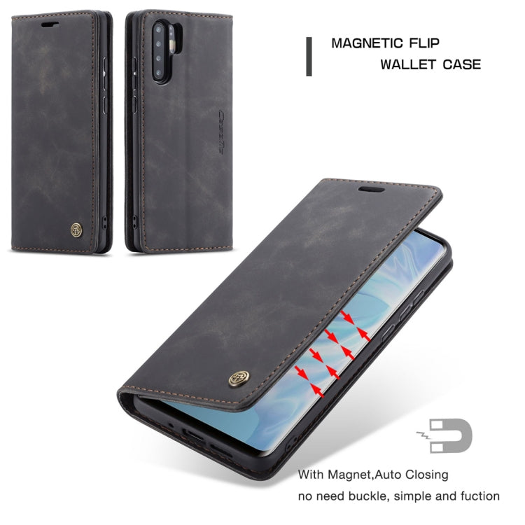 CaseMe-013 Multifunctional Retro Frosted Horizontal Flip Leather Case for Huawei P30 Pro, with Card Slot & Holder & Wallet (Black) by CaseMe