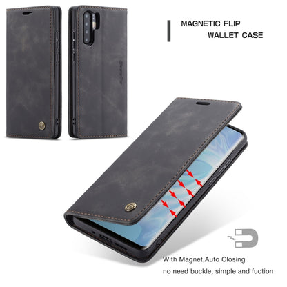 CaseMe-013 Multifunctional Retro Frosted Horizontal Flip Leather Case for Huawei P30 Pro, with Card Slot & Holder & Wallet (Black) by CaseMe