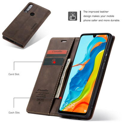 CaseMe-013 Multifunctional Retro Frosted Horizontal Flip Leather Case for Huawei P30 Lite, with Card Slot & Holder & Wallet (Coffee) by CaseMe