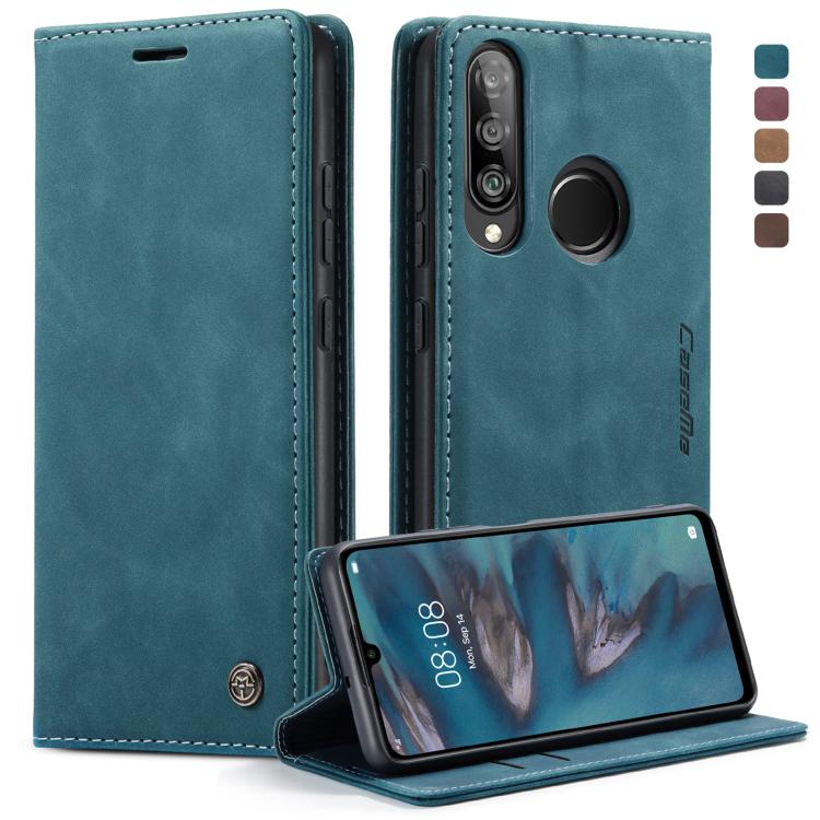 CaseMe-013 Multifunctional Retro Frosted Horizontal Flip Leather Case for Huawei P30 Lite, with Card Slot & Holder & Wallet (Blue) by CaseMe