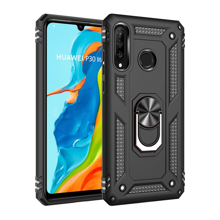 Armor Shockproof TPU + PC Protective Case for Huawei P30 Lite, with 360 Degree Rotation Holder (Black) - Huawei Cases by buy2fix | Online Shopping UK | buy2fix