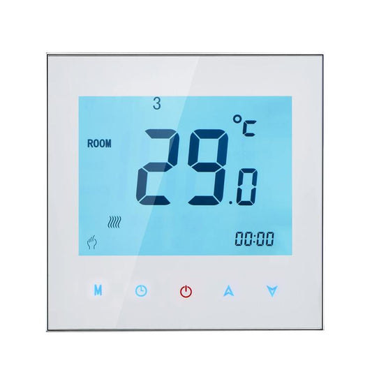 BHT-1000-GB-WIFI 16A Load Electronic Heating Type Touch LCD Digital WiFi Heating Room Thermostat with Sensor, Display Clock / Temperature / Periods / Time / Week / Heat etc.(White) by buy2fix