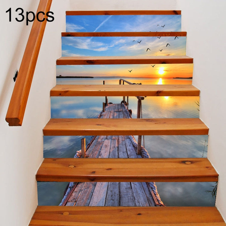 13pcs / Set DIY Creative Silent Sea Stairs Sticker Home Decoration, Size: 18*100cm - Sticker by buy2fix | Online Shopping UK | buy2fix