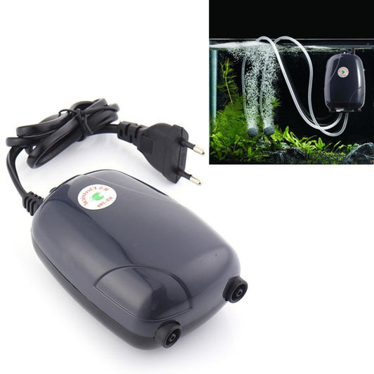 RS-390 220V 5W Double Outlets Adjustable Flow Silent Aquarium Air Pump Fish Tank Oxygen Air Pump - Air Pumps by buy2fix | Online Shopping UK | buy2fix
