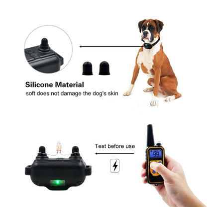 880-2 800 Yards Rechargeable Remote Control Collar Dog Training Device Anti Barking Device(Black Black) - Training Aids by buy2fix | Online Shopping UK | buy2fix