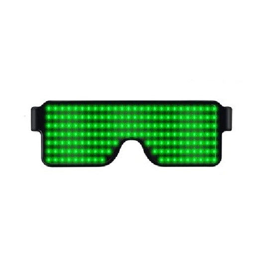 Night Club Bar Disco LED Light Emitting Glasses Festival Party USB Charging Shutter Dynamic Flash Glasses (Green) - Glow Party Supplies by buy2fix | Online Shopping UK | buy2fix