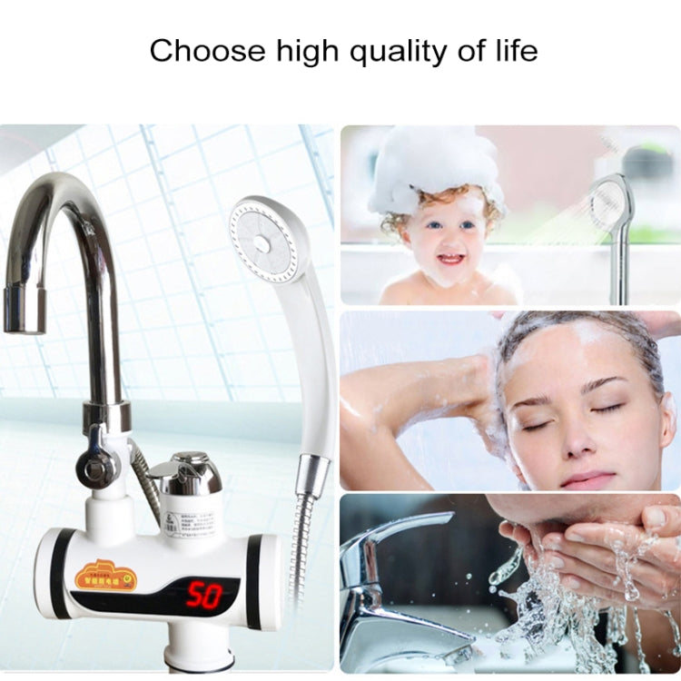 3s Fast Heat Electrothermal Rotatable Faucet Water Tap with Digital Display, 220V, Size: L - Shower Head by buy2fix | Online Shopping UK | buy2fix