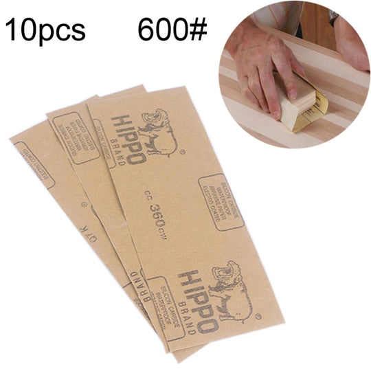 10pcs Grit 600 Wet And Dry Polishing Grinding Sandpaper，Size: 23 x 9cm(Yellow)