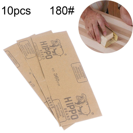 10pcs Grit 180 Wet And Dry Polishing Grinding Sandpaper，Size: 23 x 9cm (Yellow)