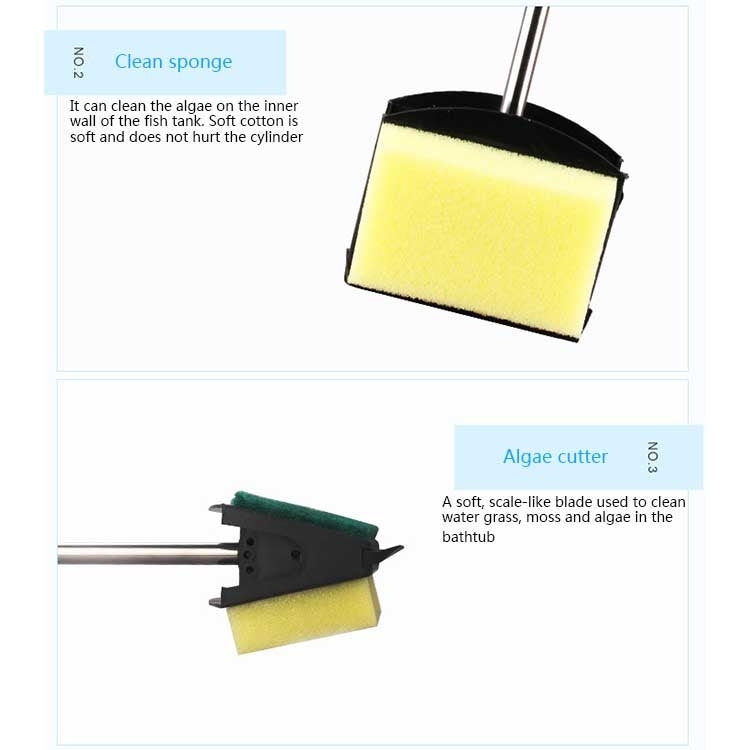 36cm 3 in 1 Multi-functional Fish Tank Cleaning Brush - Cleaning Tools by buy2fix | Online Shopping UK | buy2fix