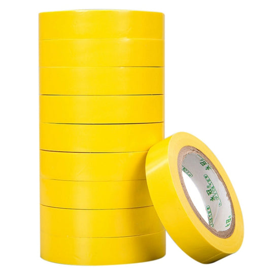 10 PCS 16mm Waterproof PVC Insulating Tare Electricians Electrical Tape(Yellow)