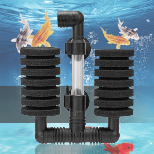 Wall-mounted Aquarium Mini Double Head Pneumatic Mute Biochemical Cotton Filter - Filters & Accessories by buy2fix | Online Shopping UK | buy2fix