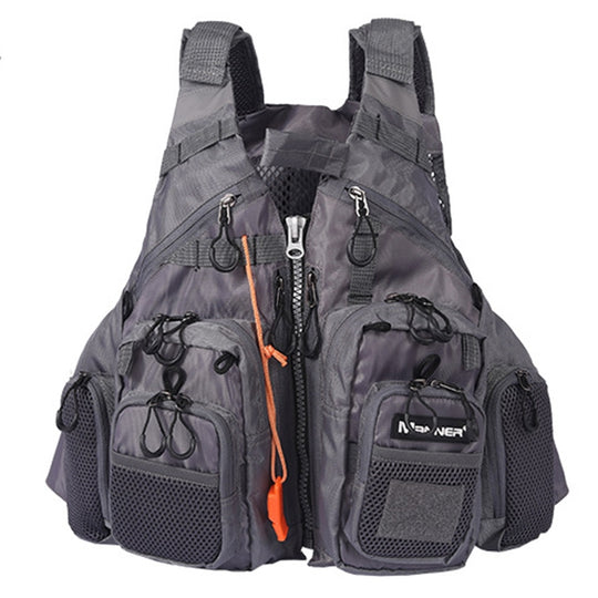 MANNER Outdoor Multifunctional Fishing Life Vest Swimming Life Jacket (Grey)