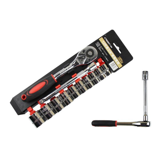 12 PCS 3/8 Interface Ratchet Wrench Set Autoreparatur-Kombinations-Hardware-Toolbox