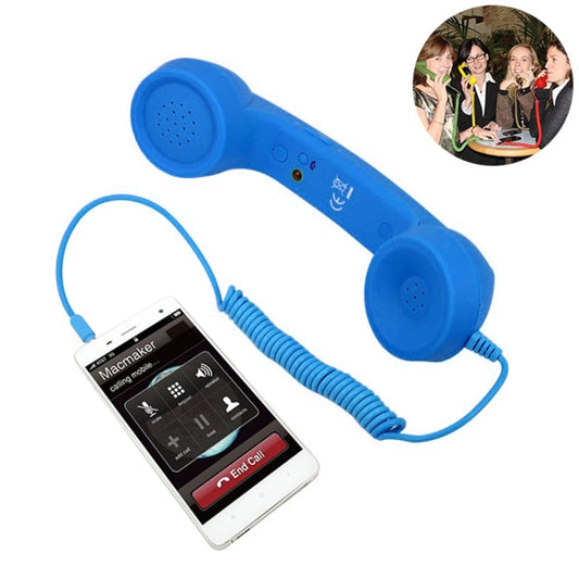 3.5mm Plug Mic Retro Telephone Anti-radiation Cell Phone Handset Receiver(Blue) - Others Accessories by buy2fix | Online Shopping UK | buy2fix