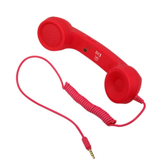 3.5mm Plug Mic Retro Telephone Anti-radiation Cell Phone Handset Receiver(Red) - Others Accessories by buy2fix | Online Shopping UK | buy2fix