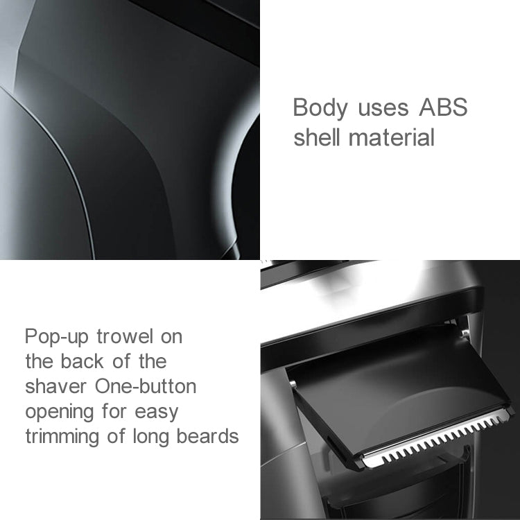 Original Xiaomi Voltage Universal Fit Water Proof Triple Rotary Double Ring Blade Shaving Head Electric Rechargeable Shaver For Men, CN Plug - Electric Shavers by Xiaomi | Online Shopping UK | buy2fix