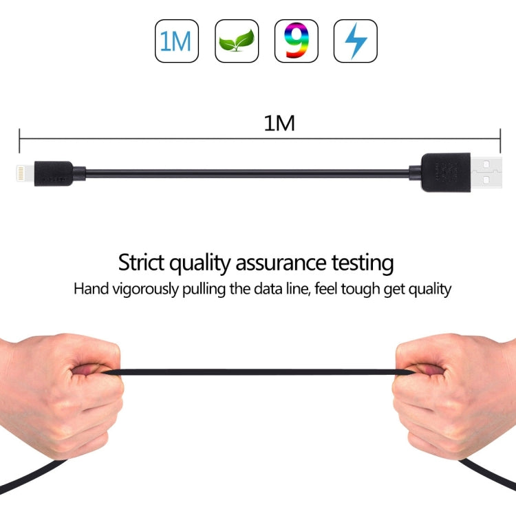 HAWEEL 1m High Speed 35 Cores 8 Pin to USB Sync Charging Cable for iPhone, iPad(Black) by buy2fix
