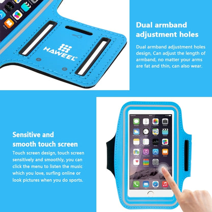 HAWEEL Sport Armband Case with Earphone Hole & Key Pocket, For iPhone XS, iPhone XS Max, iPhone X, iPhone 8 Plus & 7 Plus, iPhone 6 Plus, Galaxy S9+ / S8+ / S6 / S5(Baby Blue) - More iPhone Cases by HAWEEL | Online Shopping UK | buy2fix