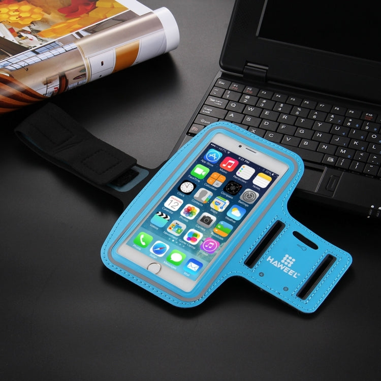 HAWEEL Sport Armband Case with Earphone Hole & Key Pocket, For iPhone XS, iPhone XS Max, iPhone X, iPhone 8 Plus & 7 Plus, iPhone 6 Plus, Galaxy S9+ / S8+ / S6 / S5(Baby Blue) - More iPhone Cases by HAWEEL | Online Shopping UK | buy2fix