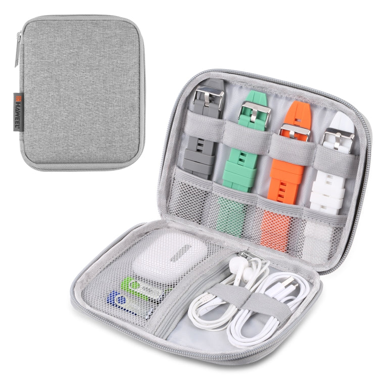 HAWEEL Watch Band Organizer Box Earphones / U Disk / Digital Cable Storage Case(Grey) by HAWEEL