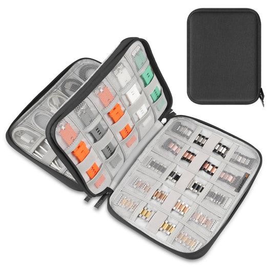 HAWEEL Watch Band Organizer Box Earphones / U Disk / Digital Cable Storage Case (Black) by HAWEEL