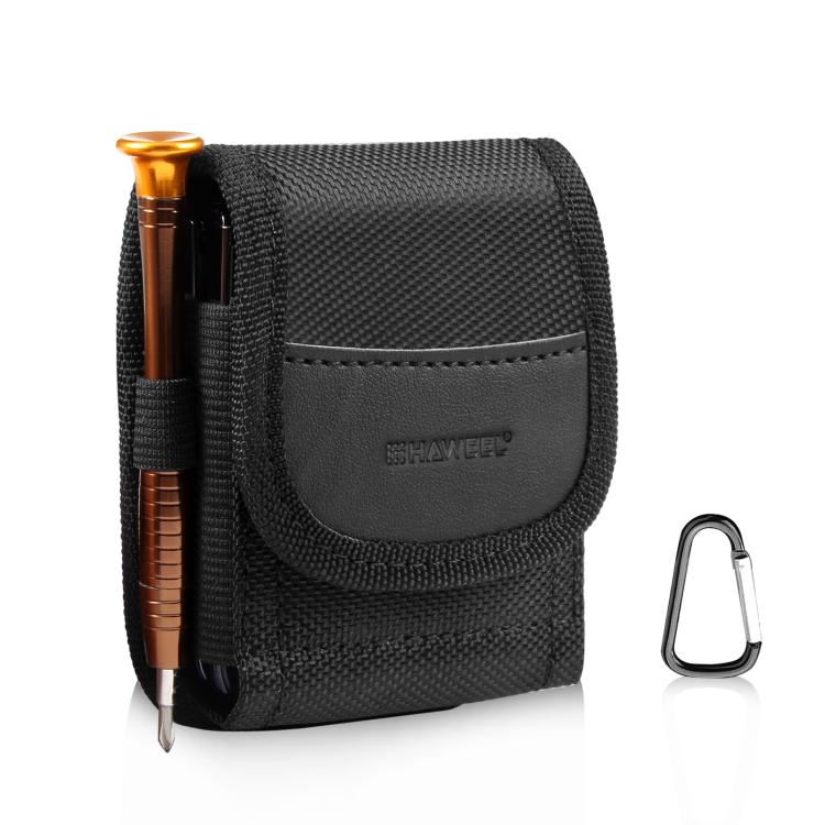 HAWEEL Flip Phone Nylon Cloth Belt Clip Carrying Pouch Bag (Black) by HAWEEL