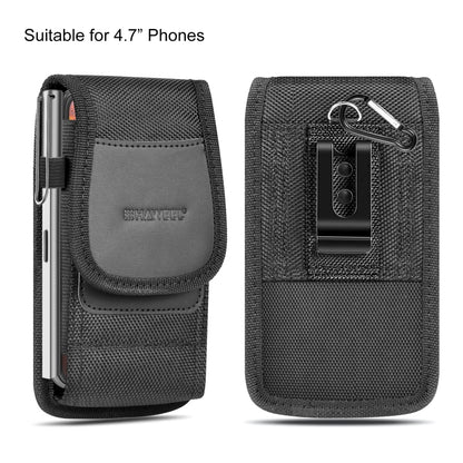 HAWEEL 4.7 inch Nylon Cloth Phone Belt Clip Carrying Pouch with Card Slot(Black) -  by HAWEEL | Online Shopping UK | buy2fix