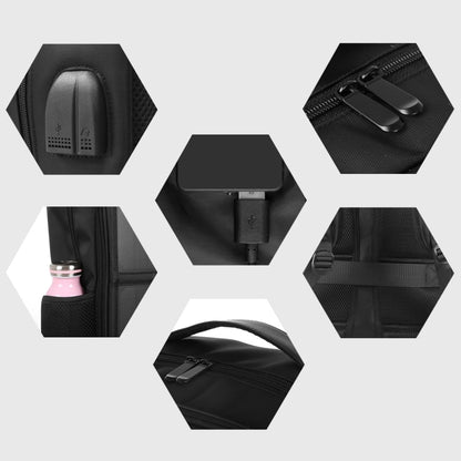 HAWEEL 14W Solar Panel Power Backpack Laptop Bag with Handle and 5V / 2.1A Max USB Charging Port(Black) - Backpack by HAWEEL | Online Shopping UK | buy2fix