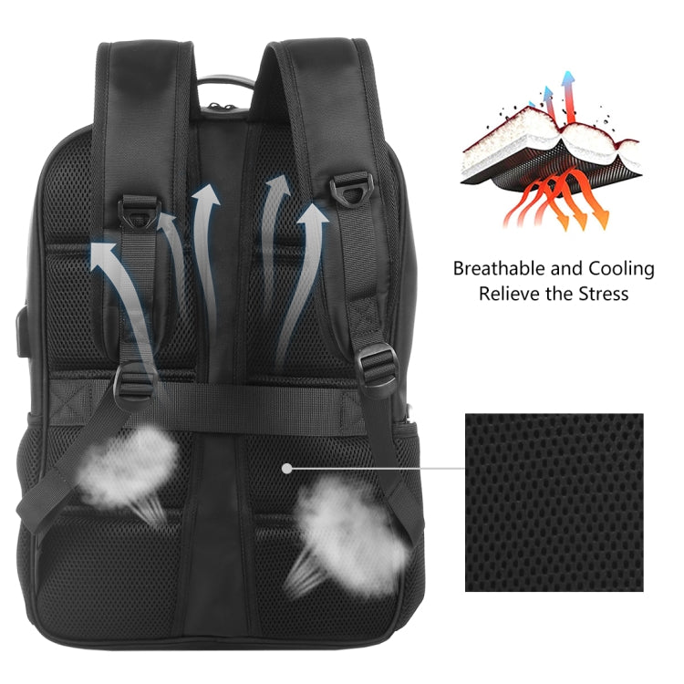 HAWEEL 14W Solar Panel Power Backpack Laptop Bag with Handle and 5V / 2.1A Max USB Charging Port(Black) - Backpack by HAWEEL | Online Shopping UK | buy2fix