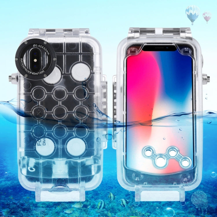 For iPhone X / XS HAWEEL 40m/130ft Diving Case, Photo Video Taking Underwater Housing Cover(Transparent) - More iPhone Cases by HAWEEL | Online Shopping UK | buy2fix