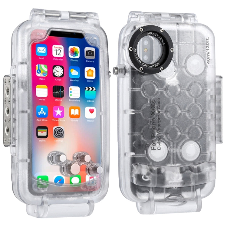 For iPhone X / XS HAWEEL 40m/130ft Diving Case, Photo Video Taking Underwater Housing Cover(Transparent) - More iPhone Cases by HAWEEL | Online Shopping UK | buy2fix